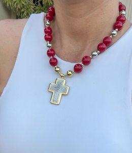 Collana di Lusso di Alta Qualità per Donna e Uomo, Placcata in Oro 18k, Design Trendy con Ciondoli Sacri, Collana Cristiana - Product Image 2