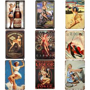 Retro Pin-up Girl Tin Art, Nostalgic <b>Wall</b> Decor with Vintage Bombshell Metal Sign, Ideal for Wedding Gift and Home Decoration - Product Image 6