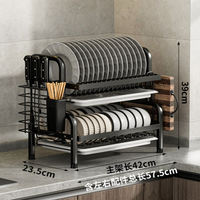 Égouttoir à vaisselle moderne en acier inoxydable à trois niveaux, type sur pied, portable, compact, ensemble d'égouttoir à vaisselle détachable, grand égouttoir à vaisselle