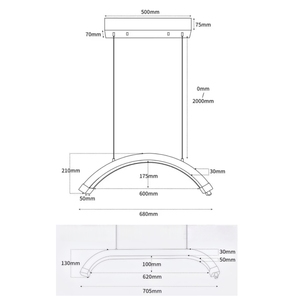 Lampada a Sospensione LED a Mezzaluna OEM Personalizzata, <span class=keywords><strong>Max</strong></span> 200cm, Regolabile in Altezza, Dimmerabile Senza Gradazioni CCT, per Saloni di Estensione Ciglia - Product Image 4