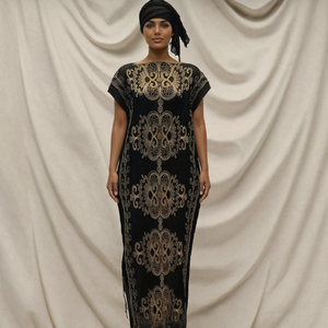 Latest Popular Best-selling Breathable Linen-cotton Embroidered 85*140cm Kanga Clothing Dress Summer Dashiki Black Women Formal - Product Image 3
