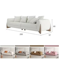 Modernes Minimalistisches Stoffsofa, Wohnzimmer Geradliniges Kaschmir Reinweißes Sofa