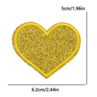 Nouveau Patch Cœur Brodé Pailleté Amour Doré Argenté Thermocollant pour le Commerce Transfrontalier