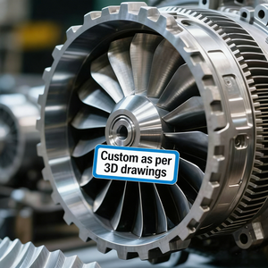 Ailette de guidage de moteur de turbine et roue à aubes en alliage d'aluminium sur mesure pour usine |   Usinage CNC de précision des turbines de moteurs à réaction - Product Image 2