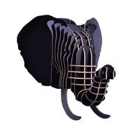 Chiquitos nordique créatif simple éléphant en bois trophée tête d'animal 3D mur Art suspendu