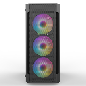 2024 Factory Outlet New ATX PC Apertura Panel lateral de vidrio templado Mid-Tower Case Polygonal Mesh <span class=keywords><strong>Gaming</strong></span> Computer Case - Product Image 2