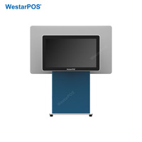 WestarPOS CRS001, Terminal Punto de Venta con Pantalla Táctil Grande de 24 Pulgadas, Todo en Uno para Comercio Minorista, Pantalla Dual, Color Blanco y Azul