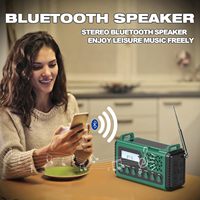 Noodradio Digitale radio 8000mAh Zonne-energie Handcrank NOAA AM/FM SW Draagbare batterij Weerwaarschuwingsradio Display TORCH/SOS-lamp