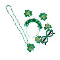 Ensemble de 3 pièces pour la fête de la Saint-Patrick, costume de cosplay pour adultes, collier, bandeau et lunettes vertes à motif trèfle, très vendu