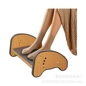 Wooden Footrest Adjustable Solid Wood Rocking <b>Stool</b> For Office Home Gaming Travel Car <b>Garden</b> Wheelchair Use - Product Image 2
