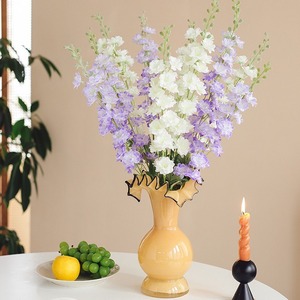 Fleurs artificielles de prêle en soie, réalistes, pour mariage, décoration intérieure, bouquet bleu, violet, blanc, arrangement floral, art floral - Product Image 4