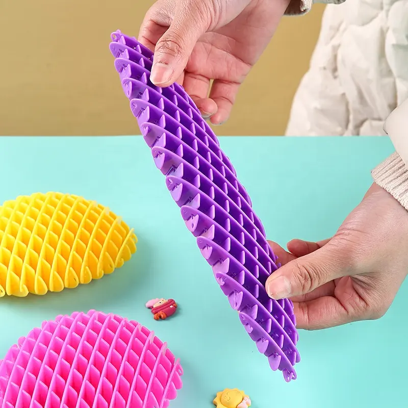Mainan penjualan terlaris 2024 mainan anak-anak penghilang stres Fidget worm mainan jaring elastis