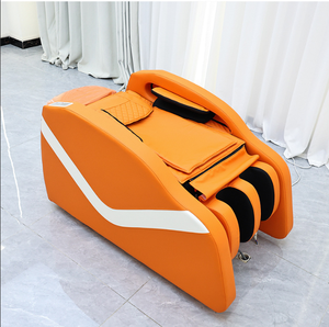 Fauteuil de lavage électrique de luxe pour barbier avec massage de la tête, lit de shampoing moderne inclinable pour salon avec réservoir d'eau - Product Image 4