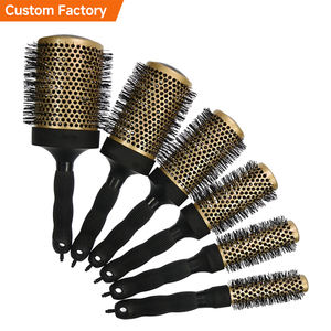 Juego de cepillos de pelo redondos iónicos de cerámica para salón profesional con logotipo personalizado para peinado de secado por soplado - Product Image 1