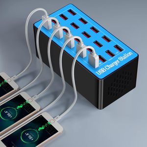 Caricatore USB intelligente a 20 porte 100W protezione totale sovraccarico tensione globale Multi-dispositivo di ricarica per telecamere - Product Image 1