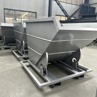 Bac à déchets industriels auto-basculant pour chariot élévateur, bac de collecte de ferraille pour entrepôt, bac basculant