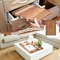 Planche à découper pliable en bois d'acacia avec rainure pour jus, épaisseur 1,5 cm, rectangulaire, extra large, plateau de service, plateau à découper, utilisation en cuisine