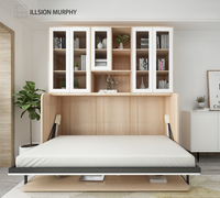 Lit invisible : Lit mural horizontal/pliant latéralement, lit Murphy multifonctionnel avec bureau intégré