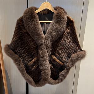 Scialle di <span class=keywords><strong>visone</strong></span> e volpe da donna scialle di pelliccia di <span class=keywords><strong>visone</strong></span> autunno e inverno caldo - Product Image 4