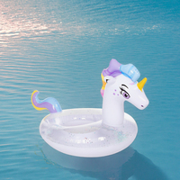 Flotteurs gonflables flamants roses/unicornes en PVC pour enfants de 2 à 4 ans, jouets de piscine d'été, décorations de fête
