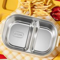 Boîte à lunch en acier inoxydable à 2 compartiments, décorée de fruits mignons de dessin animé, pour enfants, contenants métalliques pour le stockage des aliments, vente en gros