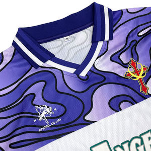 Custom <b>Long</b>-<b>Sleeve</b> Retro Soccer Jersey Sublimation <b>Mesh</b> Design Breathable Loose-Fit Patchwork Oversized Football Shirt - Product Image 2