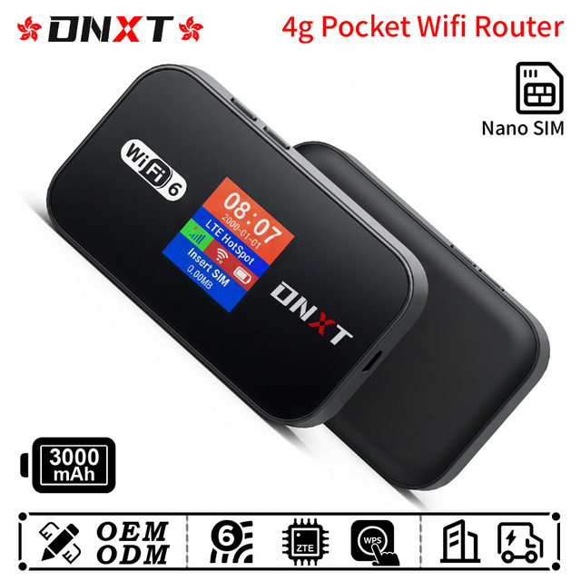 DNXT Portable Wifi WiFi6 300Mbps Mini Wifi De Poche WPS 3000mAh 4g Router Sim Card AP Mode Universal Wifi Portable for Trip