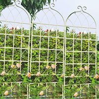 Support de fleurs de jardin thermolaqué avec cadre métallique à double arche, arche de treillis écologique, support pour tongs