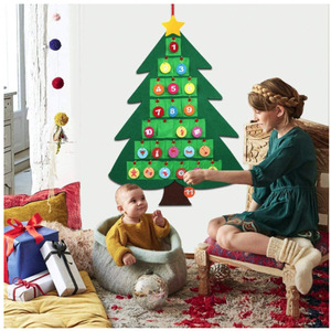 Albero di Natale in Feltro con Tasche Numeriche 3D, Kit Educativo Fai-da-Te per Bambini, Attività Familiare Natalizia - Product Image 2