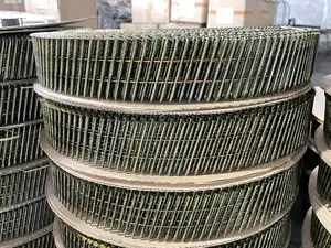 Roofing Coil Nails Galvanized Painted Coil Nails 1 1/4'' Iron Nails Double Head Ring Shank Wood Construction Electro Galvanized 5mm Cartons