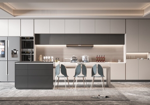 Juego de gabinetes de cocina Lesso Home de roble blanco norteamericano con fregadero, puerta de vidrio con bisagras, diseño personalizado, estilo Shaker, gabinetes de cocina modulares - Product Image 2