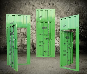 Bagno <span class=keywords><strong>cucina</strong></span> porta in metallo stile contenitore mare porta a battente di dimensioni personalizzate per toilette consegna rapida MOQ 1 pezzo - Product Image 5