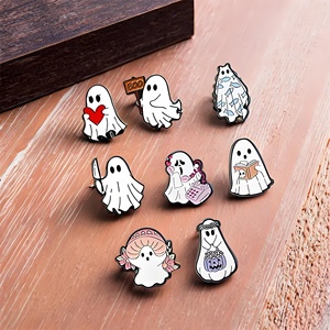 Tùy Chỉnh Dễ Thương Sáng Tạo Ma Mềm Men Die Cast Phù Hiệu Màu Đen <span class=keywords><strong>Nickle</strong></span> Kim Loại Kẽm Hợp Kim Mạ Vàng Ve Áo Pins - Product Image 1