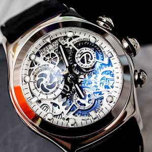 Montres de sport pour hommes Reef Tiger avec cadran squelette chronographe Date trois compteurs <span class=keywords><strong>montre</strong></span> en acier lumineuse RGA792 - Product Image 4