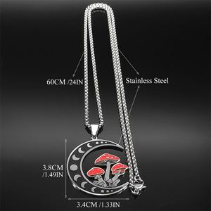 สร้อยคอจี้เห็ดแดงวินเทจทันสมัยน่ารักดวงจันทร์สาวทันสมัยส่วนบุคคลสำหรับเด็กยุโรปอเมริกา - Product Image 4