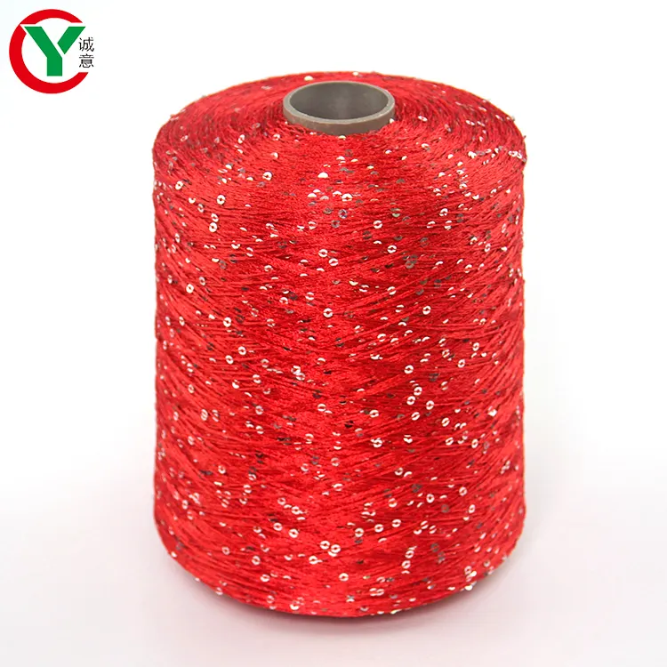 Nga Nóng Bán Rayon Fancy 100% Polyester 2Mm 3Mm Sequin Đan Sợi Polyester Tưởng Tượng Sợi,