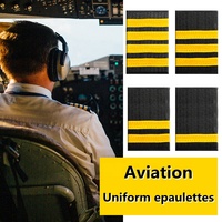 Patch uniforme de sécurité en tissu tissé personnalisé compagnie aérienne et épaulettes de pilote à vendre