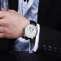 Montre mécanique automatique pour homme, résistante à l'eau, cadran en cristal saphir de 42 mm, mouvement Shanghai de luxe, acier inoxydable 316, cuir