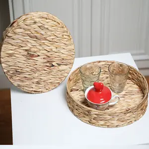 Handmade Wicker Storage Box Basket Seagrass Water Hyacinth Grass Sundry Bath Cosmetic Towel Holder