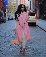 KY Long manteau de fourrure veste de fourrure gilet sans manches veste Logo personnalisé pour les femmes