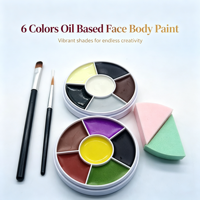 Palette de peinture pour le visage et le corps à base d'huile, écologique, non toxique, 6 couleurs, imperméable, sans danger pour la peau, peinture corporelle pour enfants, Halloween
