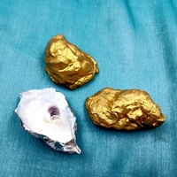 Perles décoratives en coquilles d'huîtres dorées pour mariages, cadeaux, vases, bouteilles de vin, décoration de chambre sur le thème de la plage