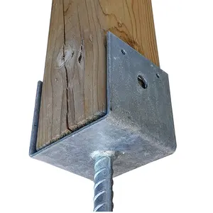 Ancrage de poteau en béton robuste, <span class=keywords><strong>base</strong></span> de poteau 4x4, galvanisé à chaud, en forme de U, supports de pergola, <span class=keywords><strong>base</strong></span> de poteau de terrasse - Product Image 1