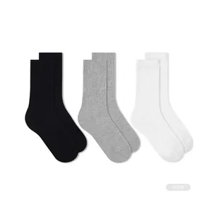 Wholesale Price White Sport Socks Cotton Crew White Black Socks Custom White School Socks