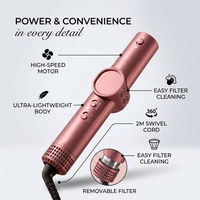Sèche-cheveux brosse 7 en 1 haute vitesse 110 000 tr/min léger avec technologie ionique négative pour un séchage rapide, un lissage et des boucles