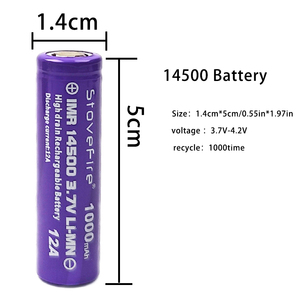 แบตเตอรี่ลิเธียมไอออนทรงกระบอกขนาด800มิลลิแอมป์ต่อชั่วโมง ICR14500ไอ14500 3.7โวลต์แบตเตอรี่14500ไฟฉายขนาดเล็ก3A - Product Image 3