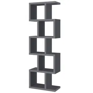 6-Tier Tall Wooden Bookshelf & Bookcase Industrial, Open Bookcase Storage Book Shelves for Living Room librero