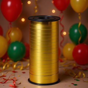 Party Love Gold Ribbon 91M Reusable Party <b>Decorations</b> <b>Birthday</b> Indoor Metal Round - Product Image 2