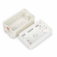 Boîte de jonction électrique domestique en PVC ignifuge lisse 86*146mm, cassette de montage interne 2 modules pour câblage