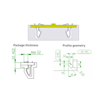BJB 28.903.E101-0 P2F Abrazadera de Fijación con Resorte para Módulo LED, para Perfil de Aluminio Lineal